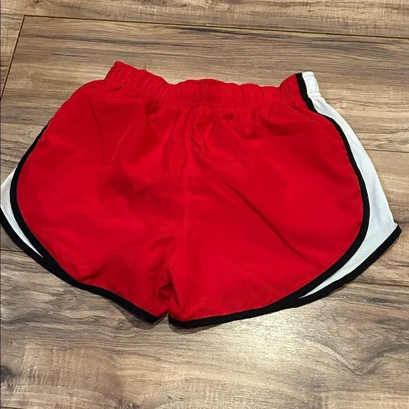Nike Women's Red and White Athletic Shorts - Picture 2 of 2